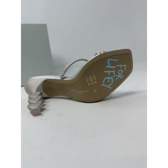 Sophia Webster Women's Aphrodite Mid Heel Mules Silver US 5.5 RTL: $625.00 - Picture 7 of 7